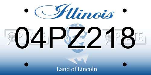 04PZ218 Illinois License Plate