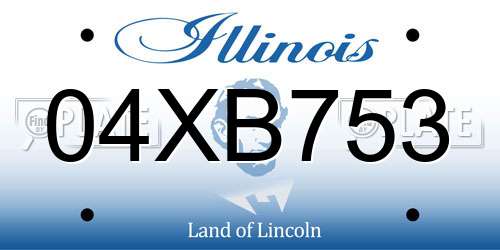 04XB753 Illinois License Plate