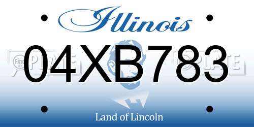 04XB783 Illinois License Plate