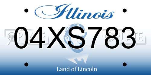 04XS783 Illinois License Plate