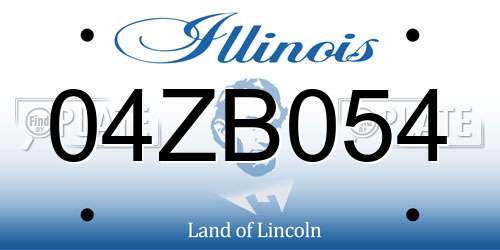 04ZB054 Illinois License Plate
