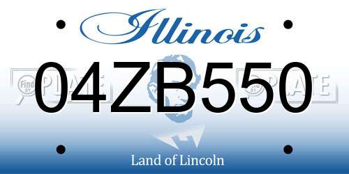 04ZB550 Illinois License Plate