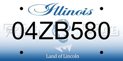 04ZB580 Illinois License Plate