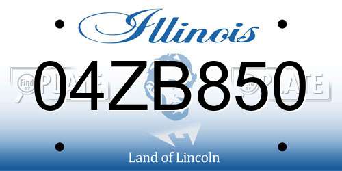 04ZB850 Illinois License Plate