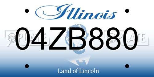 04ZB880 Illinois License Plate