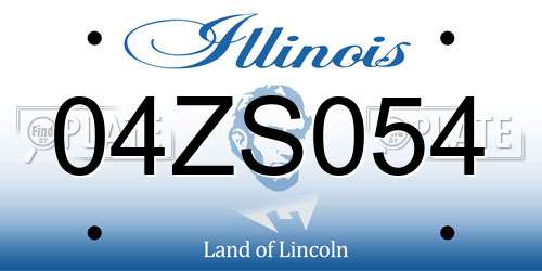 04ZS054 Illinois License Plate