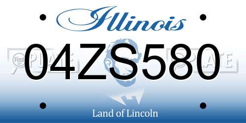 04ZS580 Illinois License Plate