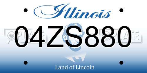 04ZS880 Illinois License Plate