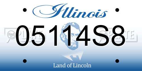05114S8 Illinois License Plate