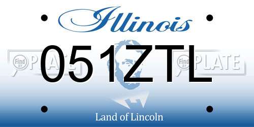 051ZTL Illinois License Plate
