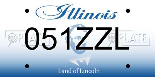 051ZZL Illinois License Plate