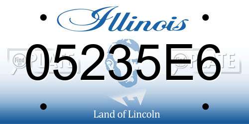 05235E6 Illinois License Plate