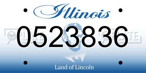 0523836 Illinois License Plate