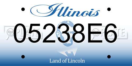 05238E6 Illinois License Plate