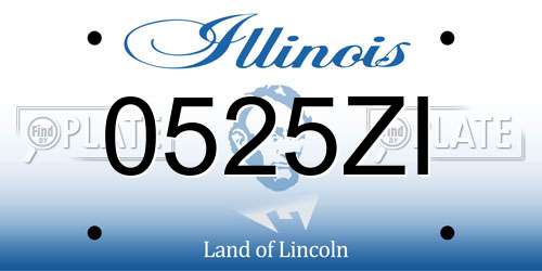 0525ZI Illinois License Plate