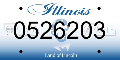 0526203 Illinois License Plate