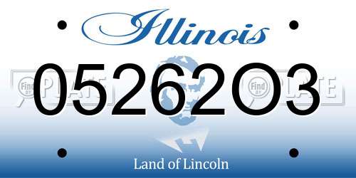 05262O3 Illinois License Plate