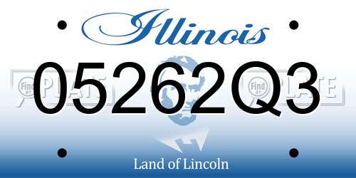 05262Q3 Illinois License Plate