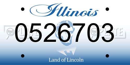 0526703 Illinois License Plate