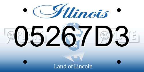 05267D3 Illinois License Plate