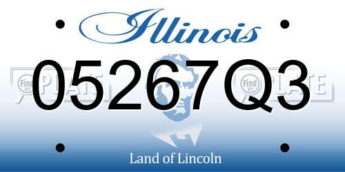 05267Q3 Illinois License Plate