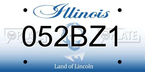 052BZ1 Illinois License Plate