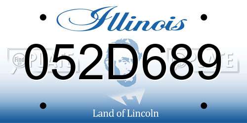 052D689 Illinois License Plate