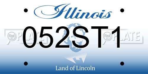 052ST1 Illinois License Plate