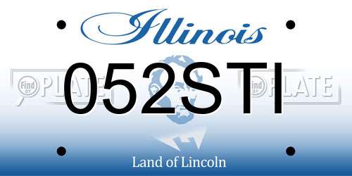 052STI Illinois License Plate
