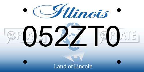 052ZT0 Illinois License Plate
