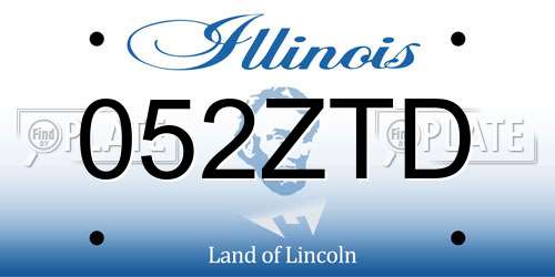 052ZTD Illinois License Plate