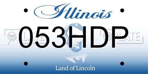 053HDP Illinois License Plate