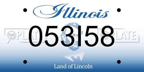 053I58 Illinois License Plate
