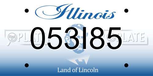 053I85 Illinois License Plate