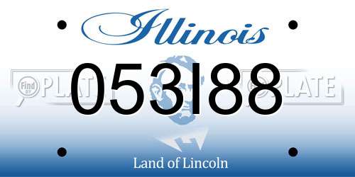 053I88 Illinois License Plate
