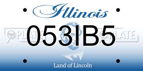 053IB5 Illinois License Plate