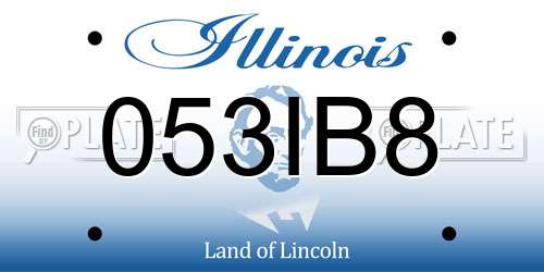 053IB8 Illinois License Plate
