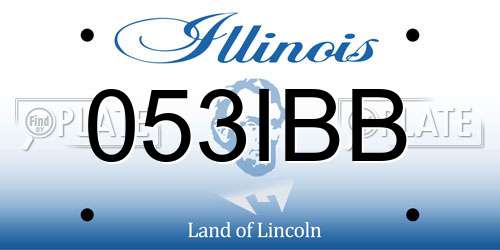 053IBB Illinois License Plate