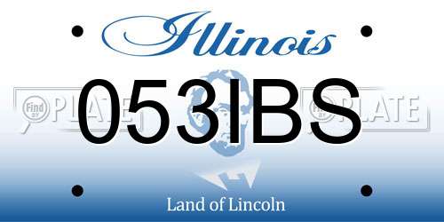 053IBS Illinois License Plate