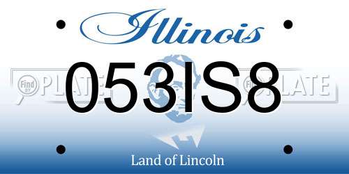 053IS8 Illinois License Plate