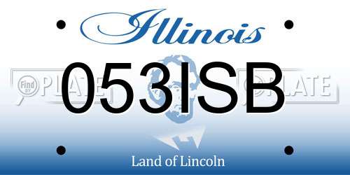 053ISB Illinois License Plate
