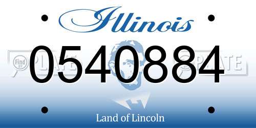 0540884 Illinois License Plate