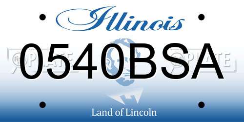 0540BSA Illinois License Plate