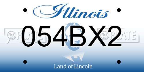 054BX2 Illinois License Plate
