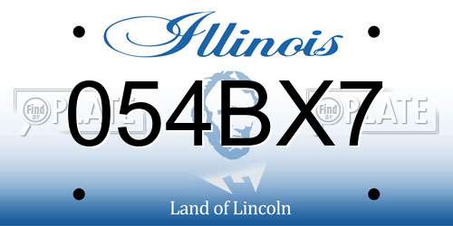054BX7 Illinois License Plate