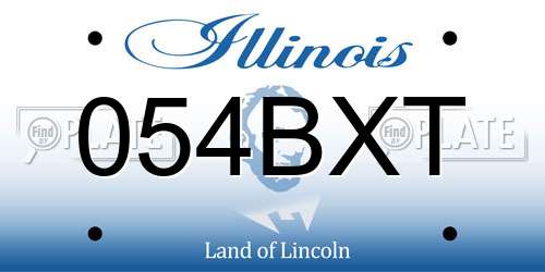 054BXT Illinois License Plate