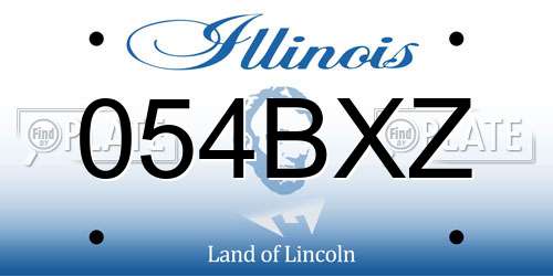 054BXZ Illinois License Plate