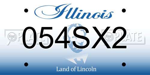 054SX2 Illinois License Plate