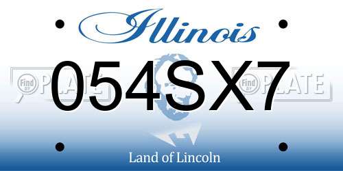 054SX7 Illinois License Plate