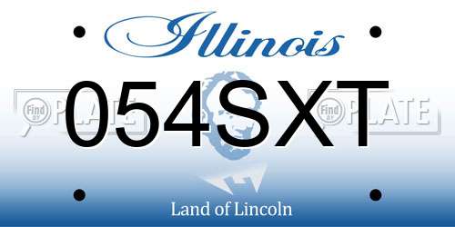 054SXT Illinois License Plate